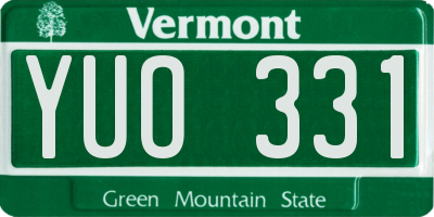 VT license plate YUO331