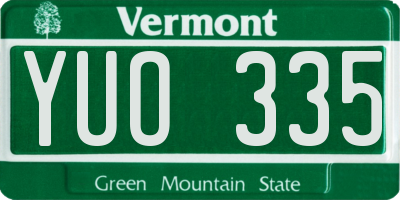VT license plate YUO335