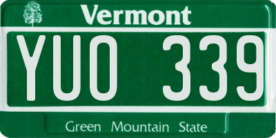 VT license plate YUO339