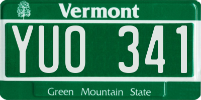 VT license plate YUO341
