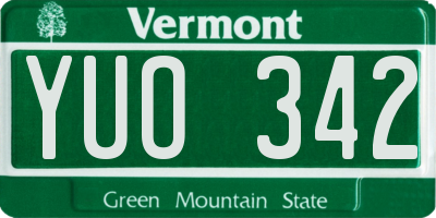 VT license plate YUO342