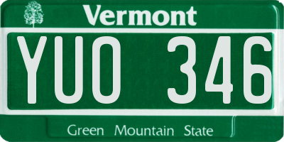 VT license plate YUO346