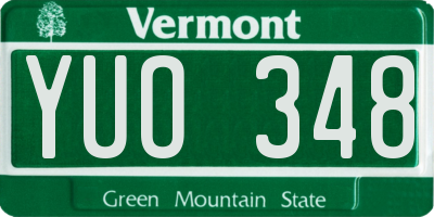 VT license plate YUO348
