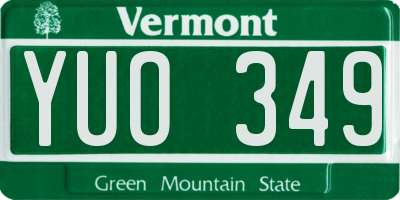 VT license plate YUO349