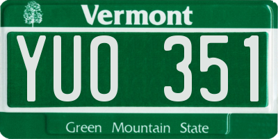 VT license plate YUO351