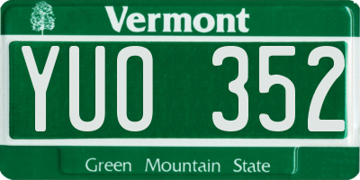 VT license plate YUO352