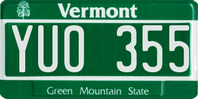 VT license plate YUO355
