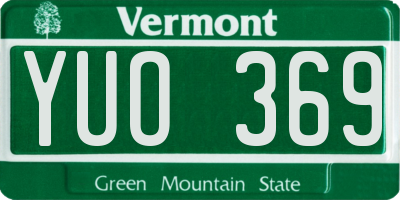 VT license plate YUO369