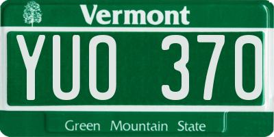 VT license plate YUO370