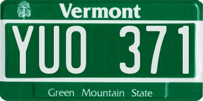 VT license plate YUO371