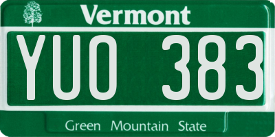 VT license plate YUO383