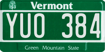 VT license plate YUO384