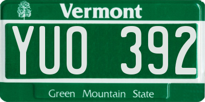 VT license plate YUO392