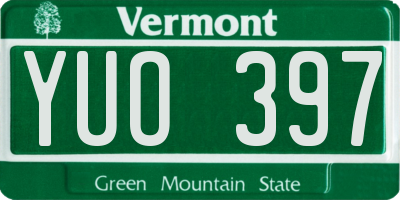 VT license plate YUO397
