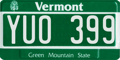 VT license plate YUO399