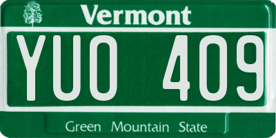 VT license plate YUO409