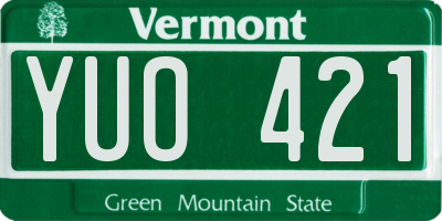 VT license plate YUO421