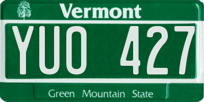 VT license plate YUO427