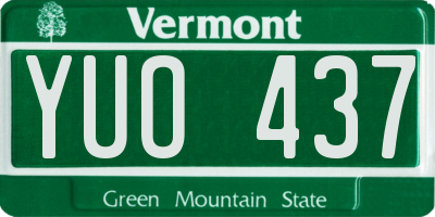 VT license plate YUO437