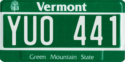 VT license plate YUO441