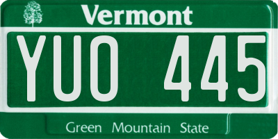 VT license plate YUO445