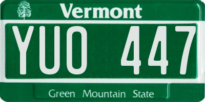 VT license plate YUO447