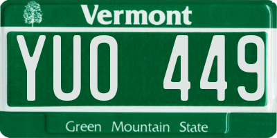 VT license plate YUO449