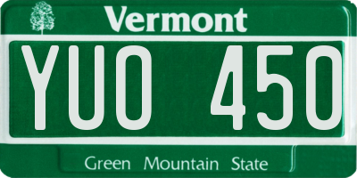 VT license plate YUO450