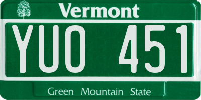 VT license plate YUO451