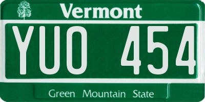 VT license plate YUO454