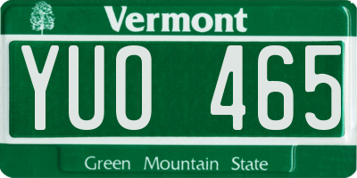 VT license plate YUO465