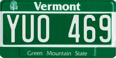 VT license plate YUO469