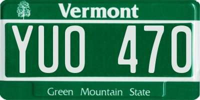 VT license plate YUO470
