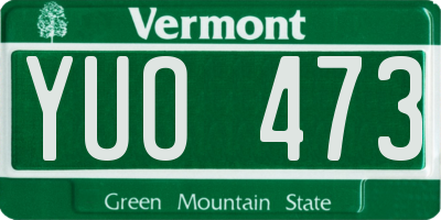 VT license plate YUO473
