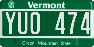 VT license plate YUO474