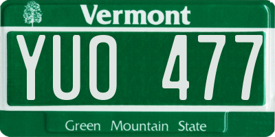 VT license plate YUO477