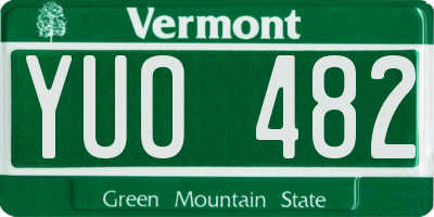 VT license plate YUO482