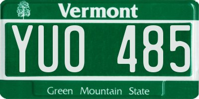 VT license plate YUO485