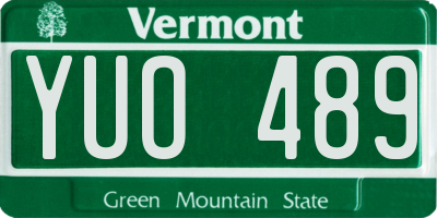 VT license plate YUO489