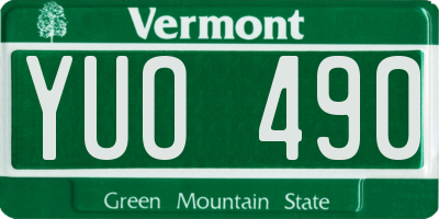 VT license plate YUO490