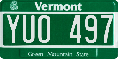 VT license plate YUO497