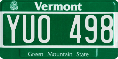 VT license plate YUO498