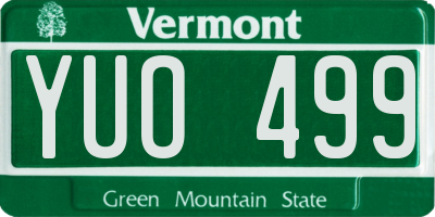 VT license plate YUO499