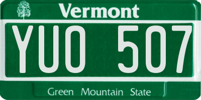 VT license plate YUO507