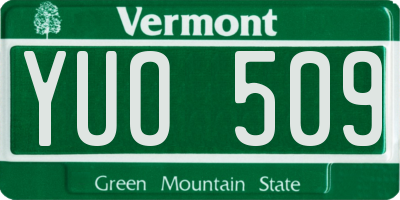 VT license plate YUO509
