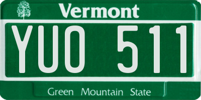 VT license plate YUO511