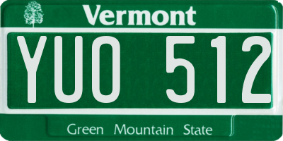 VT license plate YUO512