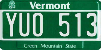 VT license plate YUO513