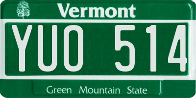 VT license plate YUO514