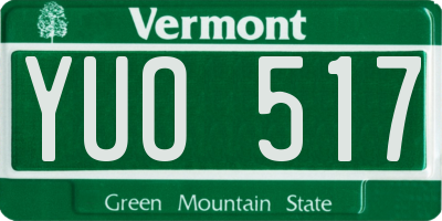 VT license plate YUO517